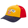 Καπέλο παιδικό Baseball, 100% Βαμβακερό Drill, Κίτρινο/Μπλε/Κόκκινο (ΒΑΜΒΑΚΕΡΟ, ΠΑΙΔΙΚΟ, ONE SIZE)