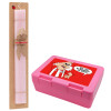 Easter Set, children's snack container PINK & scented flat Easter candle (30cm) (PINK)