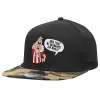 Adult Flat Snapback Hat Black/Camouflage, (100% COTTON TWILL, ADULT, UNISEX, ONE SIZE)