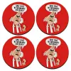 SET of 4 round wooden coasters (9cm)