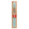 Easter Set, wooden keychain & aromatic flat Easter candle (30cm) (TURQUOISE)