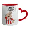 Mug heart red handle, ceramic, 330ml