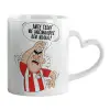 Mug heart handle, ceramic, 330ml