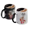 Color changing magic Mug, ceramic, 330ml when adding hot liquid inside, the black colour desappears (1 pcs)