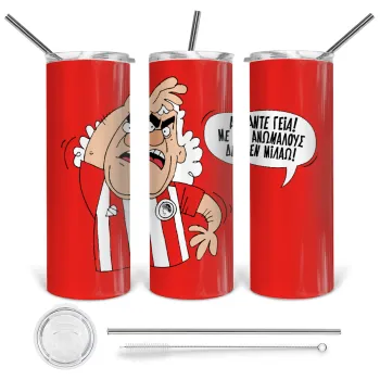 Τάκης, Άντε γεια, με ανώμαλους δεν μιλάω!, Tumbler stainless steel 600ml, with metal straw & cleaning brush