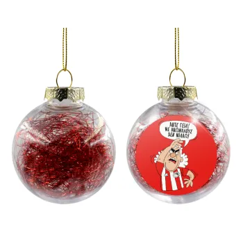 Τάκης, Άντε γεια, με ανώμαλους δεν μιλάω!, Transparent Christmas tree ball ornament with red filling 8cm