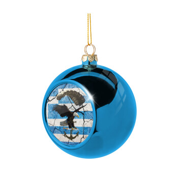 Hellas army αετός, Blue Christmas tree ball ornament 8cm