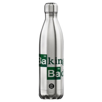 Baking Bad, Μεταλλικό παγούρι θερμός Inox (Stainless steel), διπλού τοιχώματος, 750ml