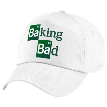Baking Bad, Καπέλο παιδικό Baseball, 100% Βαμβακερό Twill, Λευκό (ΒΑΜΒΑΚΕΡΟ, ΠΑΙΔΙΚΟ, UNISEX, ONE SIZE)