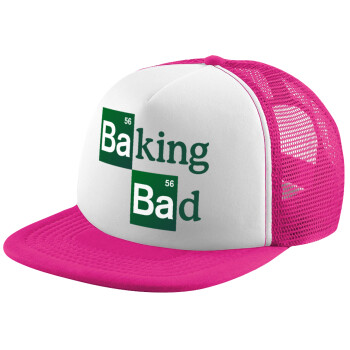 Baking Bad, Καπέλο Ενηλίκων Soft Trucker με Δίχτυ Pink/White (POLYESTER, ΕΝΗΛΙΚΩΝ, UNISEX, ONE SIZE)