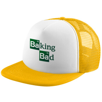 Baking Bad, Καπέλο Ενηλίκων Soft Trucker με Δίχτυ Κίτρινο/White (POLYESTER, ΕΝΗΛΙΚΩΝ, UNISEX, ONE SIZE)