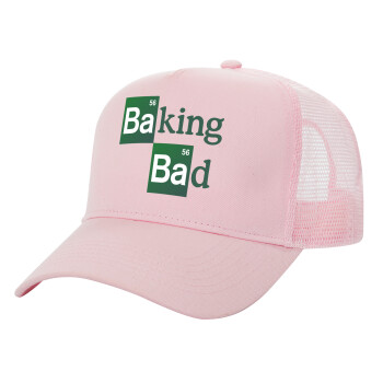 Baking Bad, Καπέλο Ενηλίκων Structured Trucker, με Δίχτυ, ΡΟΖ (100% ΒΑΜΒΑΚΕΡΟ, ΕΝΗΛΙΚΩΝ, UNISEX, ONE SIZE)