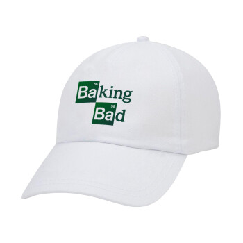 Baking Bad, Καπέλο Baseball Λευκό (5-φύλλο, unisex)