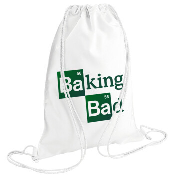 Baking Bad, Τσάντα πλάτης πουγκί GYMBAG λευκή (28x40cm)