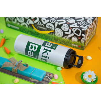 Baking Bad, Easter candle,Travel Tumbler 2 Lids, with metal straw & cleaning brush & aromatic flat candle (30cm) (BLUE)