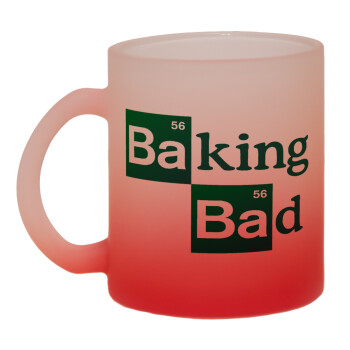 Baking Bad, Κούπα γυάλινη δίχρωμη με βάση το κόκκινο ματ, 330ml
