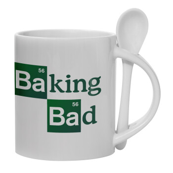 Baking Bad, Ceramic coffee mug with Spoon, 330ml (1pcs)