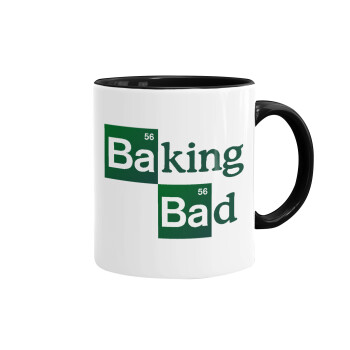 Baking Bad, Κούπα χρωματιστή μαύρη, κεραμική, 330ml