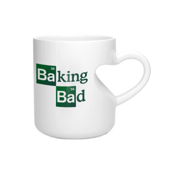 Baking Bad, Κούπα καρδιά λευκή, κεραμική, 330ml