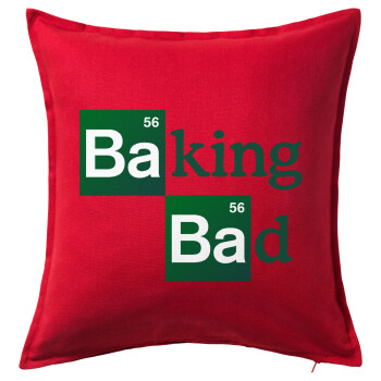 Baking Bad, Μαξιλάρι καναπέ Κόκκινο 100% βαμβάκι, περιέχεται το γέμισμα (50x50cm)