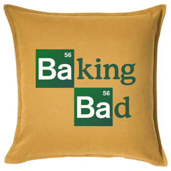 Baking Bad, Μαξιλάρι καναπέ Κίτρινο 100% βαμβάκι, περιέχεται το γέμισμα (50x50cm)