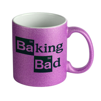 Baking Bad, Κούπα Μωβ Glitter που γυαλίζει, κεραμική, 330ml