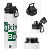 Metal water bottle with safety cap, aluminum 850ml