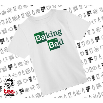 Baking Bad, Άνετο παιδικό T-Shirt ΛΕΥΚΟ από 100% βαμβάκι, για κάθε μέρα. Vegan & OEKO-TEX πιστοποιημένο.