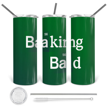 Baking Bad, 360 Eco friendly ποτήρι θερμό (tumbler) από ανοξείδωτο ατσάλι 600ml, με μεταλλικό καλαμάκι & βούρτσα καθαρισμού