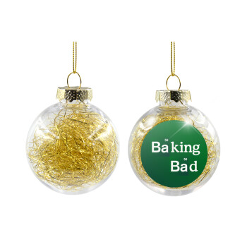 Baking Bad, Transparent Christmas tree ball ornament with gold filling 8cm