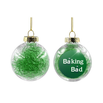 Baking Bad, Χριστουγεννιάτικη μπάλα δένδρου διάφανη με πράσινο γέμισμα 8cm