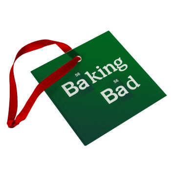 Baking Bad, Χριστουγεννιάτικο στολίδι γυάλινο τετράγωνο 9x9cm