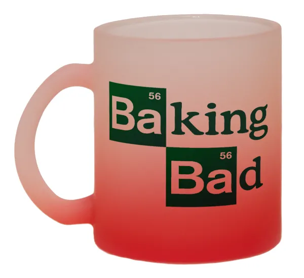Baking Bad — Κούπα γυάλινη δίχρωμη με βάση το κόκκινο ματ, 330ml