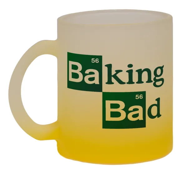 Baking Bad — Κούπα γυάλινη δίχρωμη με βάση το κίτρινο ματ, 330ml