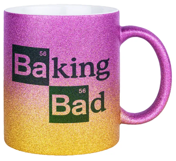 Baking Bad — Κούπα Χρυσή/Ροζ Glitter, κεραμική, 330ml
