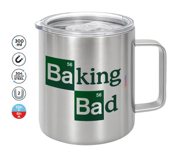 Baking Bad — Double-walled stainless steel mug 300ml with temperature-retaining lid