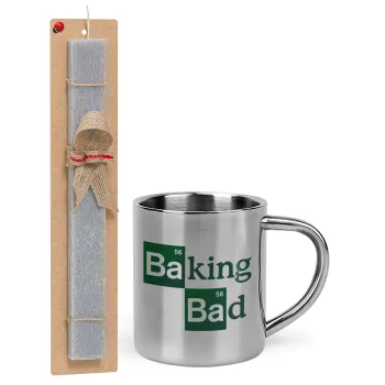 Baking Bad, Πασχαλινή Λαμπάδα με μεταλλική κούπα θερμό (300ml) & κερί αρωματικό πλακέ (30cm) (ΓΚΡΙ)