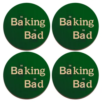 Baking Bad, ΣΕΤ x4 Σουβέρ ξύλινα στρογγυλά plywood (9cm)