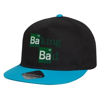 Baking Bad, Καπέλο παιδικό Flat Snapback, Μαύρο/Μπλε (100% ΒΑΜΒΑΚΕΡΟ, ΠΑΙΔΙΚΟ, UNISEX, ONE SIZE)