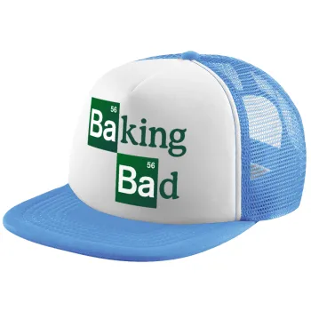 Baking Bad, Child's Soft Trucker Hat with Blue/White Mesh (POLYESTER, CHILD, ONE SIZE)