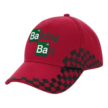 Baking Bad, Adult Cap RACING Ultimate Red/Black, (100% COTTON DRILL, ADULT, UNISEX, ONE SIZE ADULT)