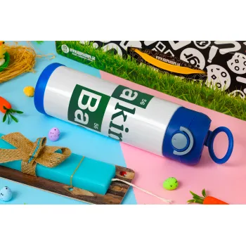 Baking Bad, Easter candle, Childrens hot water bottle, stainless steel, with safety straw, BLUE (500ml)