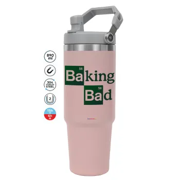 Baking Bad, Pink color, 890ml (30oz) stainless Steel Tumbler with Handle