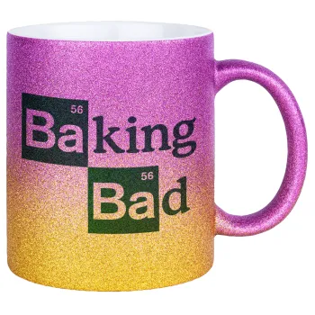 Baking Bad, Κούπα Χρυσή/Ροζ Glitter, κεραμική, 330ml