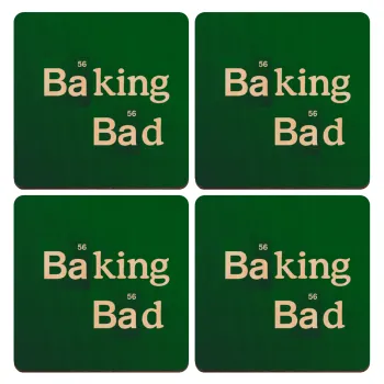 Baking Bad, ΣΕΤ x4 Σουβέρ ξύλινα τετράγωνα plywood (9cm)