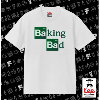 Baking Bad, Κλασικό T-Shirt, διπλής ραφής, χωρίς πλευρικές ραφές ΛΕΥΚΟ από 100% βαμβάκι. Vegan & OEKO-TEX πιστοποιημένο.