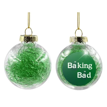 Baking Bad, Transparent Christmas tree ball ornament with green filling 8cm