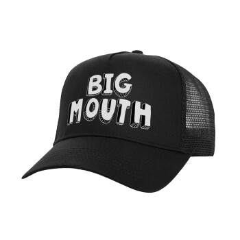 Big mouth, Καπέλο Ενηλίκων Structured Trucker, με Δίχτυ, Μαύρο (100% ΒΑΜΒΑΚΕΡΟ, ΕΝΗΛΙΚΩΝ, UNISEX, ONE SIZE)