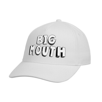 Big mouth, Καπέλο παιδικό Baseball, Drill, Λευκό (100% ΒΑΜΒΑΚΕΡΟ, ΠΑΙΔΙΚΟ, UNISEX, ONE SIZE)