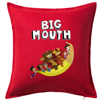 Big mouth, Sofa cushion RED 50x50cm includes filling